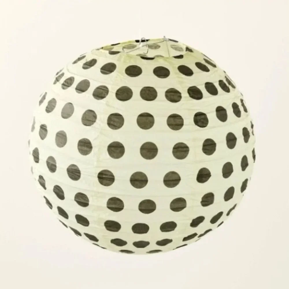 NWT 6pc Polka Dot Novelty Lantern Set Black/Cream/Green - kate spade new york